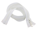 Lenzip #10 Separating Vislon Zipper - Metal or Plastic Slider - White