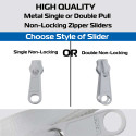 Lenzip #10 Continuous Chain Coil Zipper - 5 Yards + 4 Sliders OR 10 Yards + 8 Sliders - White