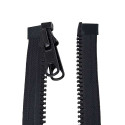 Lenzip #8 Separating Zipper - Heavy Duty Cut to Length Zipper w/Double Metal Locking Zipper Pulls - Includes Stainless Steel Zipper Bottom Stop and Zipper Slider Replacement
