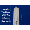 Lenzip #8 Separating Zipper - Heavy Duty Cut to Length Zipper w/Double Metal Locking Zipper Pulls - Includes Stainless Steel Zipper Bottom Stop and Zipper Slider Replacement