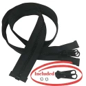 Lenzip #8 Separating Zipper - Heavy Duty Cut to Length Zipper w/Double Metal Locking Zipper Pulls - Includes Stainless Steel Zipper Bottom Stop and Zipper Slider Replacement