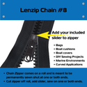 Lenzip Zipper Chain #8 Continuous - Black