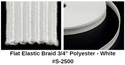 Flat Elastic Braid S-2500 3/4" Nylon White - Sold By The Yard