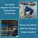 EZ-Xtend Pontoon Boat Canopy Straps with Double Snap Hooks - Replace