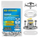 EZ-Xtend Twist-Lock Fastener 2-Hole Screw Studs - Long with Short Eyelets - 10 PK