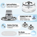 EZ-Xtend Twist-Lock Fastener 2-Hole Screw Studs - with Caps