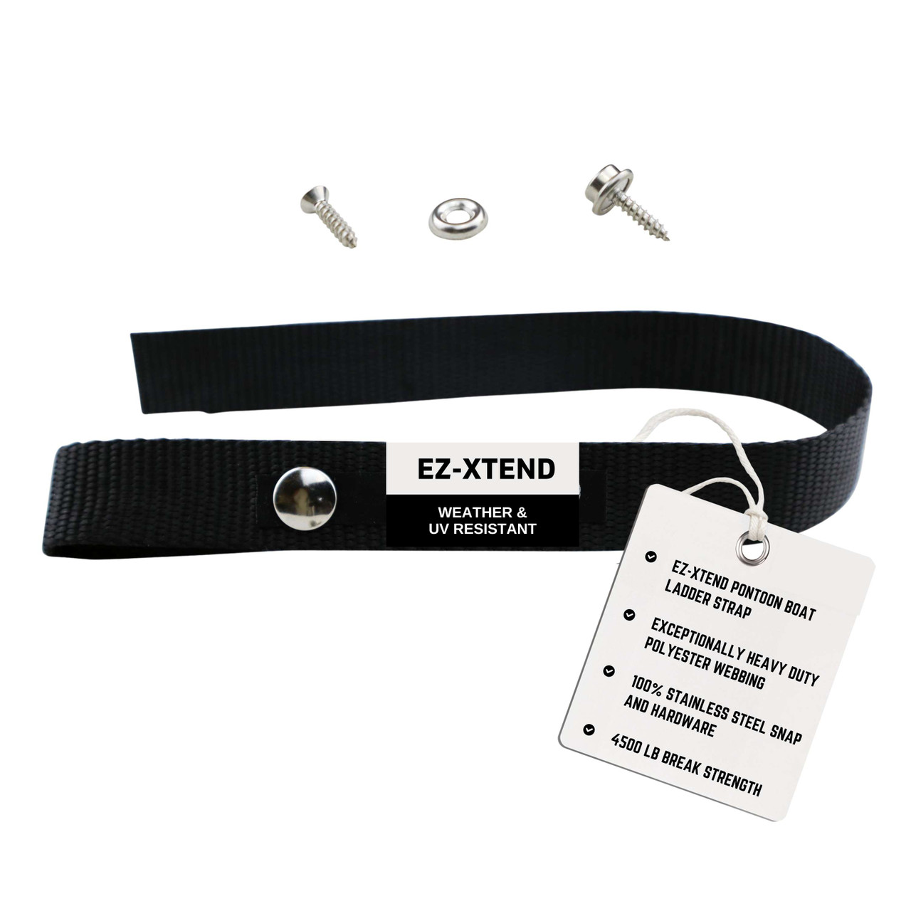 EZ-Xtend Pontoon Boat Ladder Snap Strap | With Screw Stud
