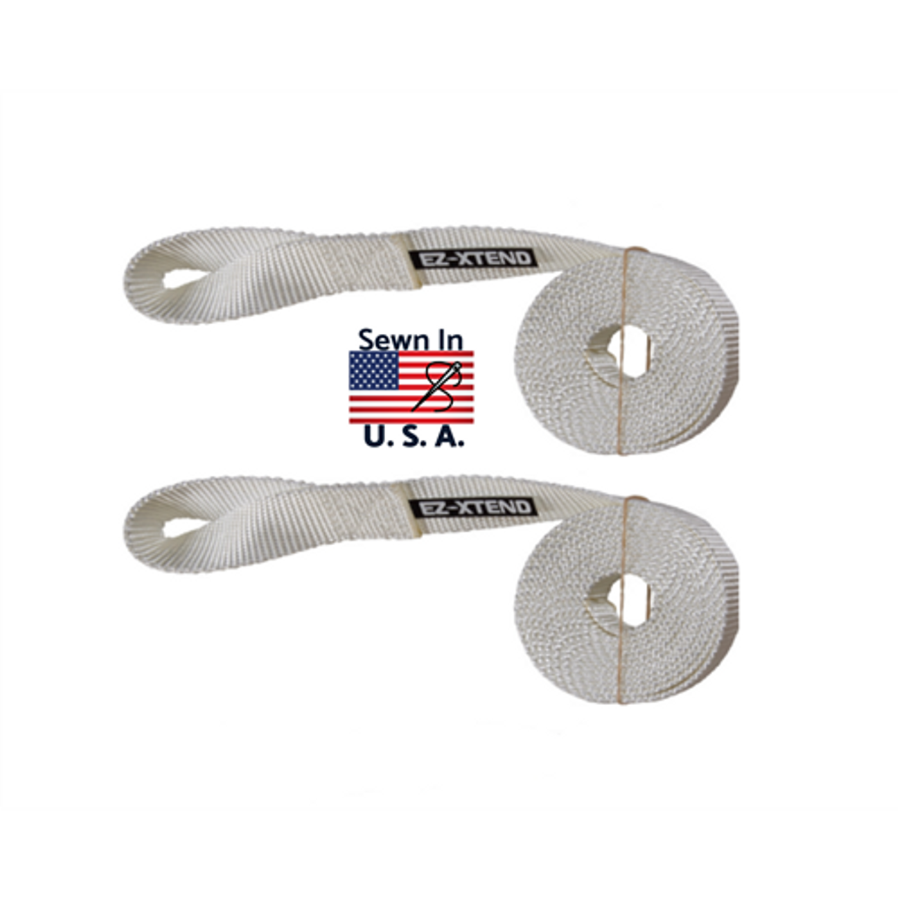 EZ-Xtend Sail Ties Marine With Loop - Heavy Duty 1 Polyester Webbing - Pk  of 2