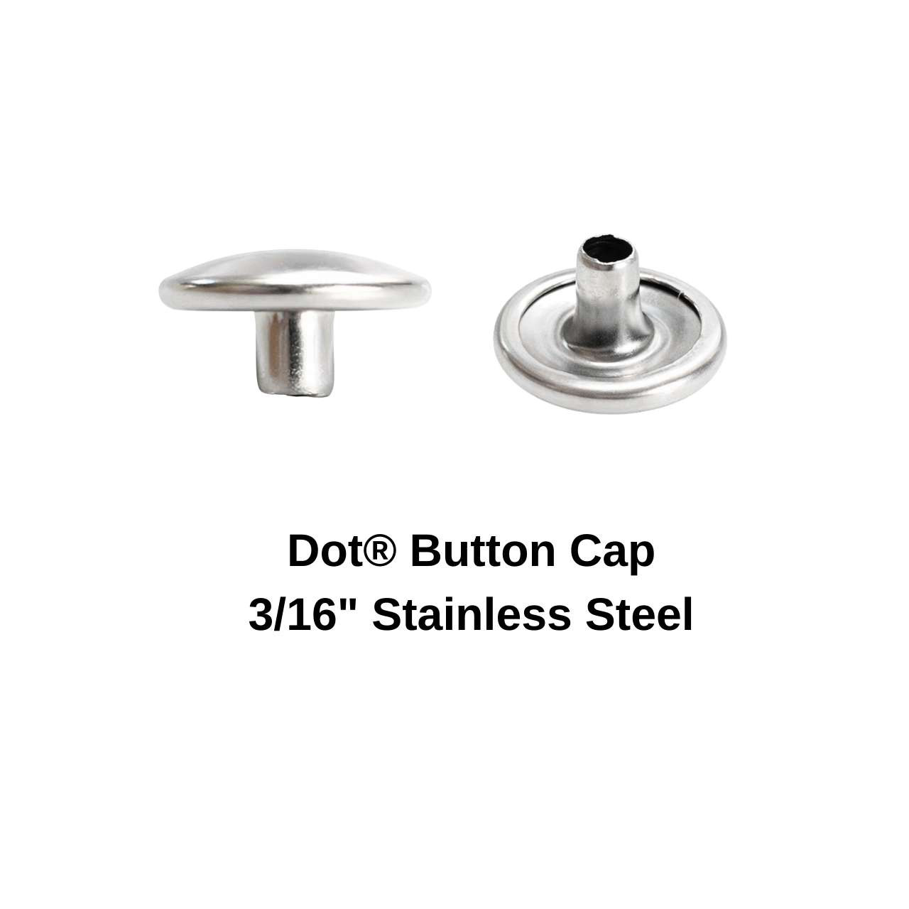 Durable DOT® Stainless Steel Button Cap - Snap Fasteners