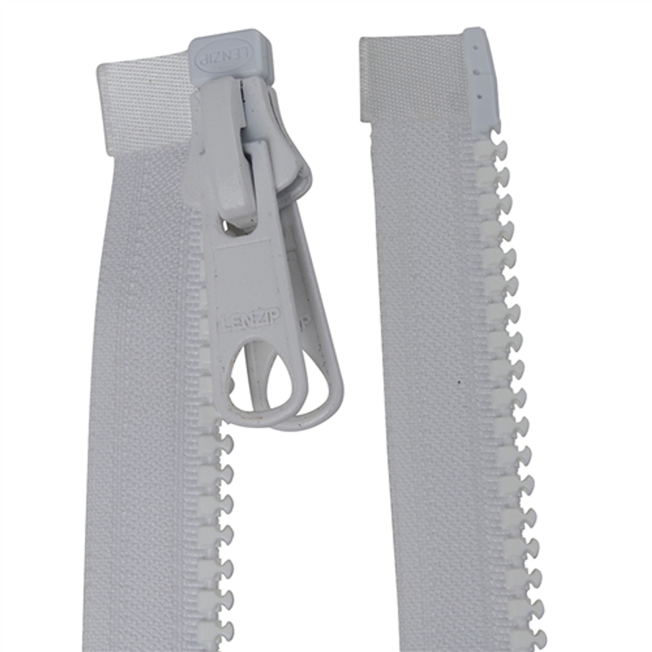 EZ-Xtend Lenzip #10 Separating Zipper For Canvas - Heavy Duty Cut To Length  w/Double Plastic Locking Zipper Slider Includes Stainless Steel Zipper