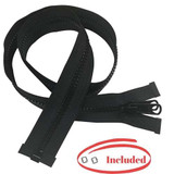 Lenzip #8 Separating Zipper - Heavy Duty Cut to Length Zipper w/Double Metal Locking Zipper Pulls - Includes 2 Stainless Steel Zipper Bottom Stop