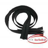 Lenzip #10 Separating Zipper for Canvas - Heavy Duty Cut to Length w/Double Metal Locking Zipper Pull - Includes 2 Stainless Steel Zipper Bottom Stop