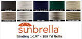 Sunbrella Marine Binding 1-1/4" - 100 Yd Rolls