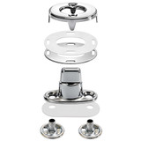 EZ-Xtend Twist-Lock Fastener 2-Hole Screw Studs - Long with Caps