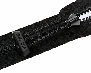 Lenzip Big Zip #15 Super Huge Heavy Duty Plastic Zipper w/Zipper Pull - Corrosion Resistant UV Stabilized - Zippers for Sewing - Industrial Zipper