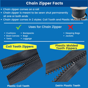 Zipper Chain #10 - Black or White