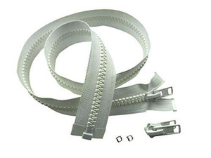 Lenzip #10 Separating Zipper for Canvas - Heavy Duty Cut to Length w/Double Metal Locking Zipper Pull - Includes Stainless Steel Zipper Bottom Stop and Extra Slider Replacement