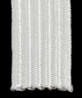 Flat Elastic Braid S-2500 3/4" Nylon White - Sold By The Yard