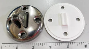 Universal Deck hinge - 4 hole - Stainless Steel - With White
