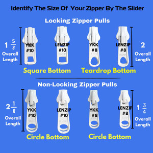Zipper Sliders YKK #5 Metal Vislon Non-Locking - Single Pull