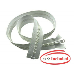 Lenzip #10 Separating Zipper for Canvas - Heavy Duty Cut to Length w/Double Metal Locking Zipper Pull - Includes 2 Stainless Steel Zipper Bottom Stop