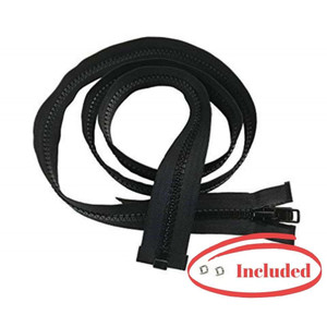 Lenzip #10 Separating Zipper for Canvas - Heavy Duty Cut to Length w/Double Metal Locking Zipper Pull - Includes 2 Stainless Steel Zipper Bottom Stop