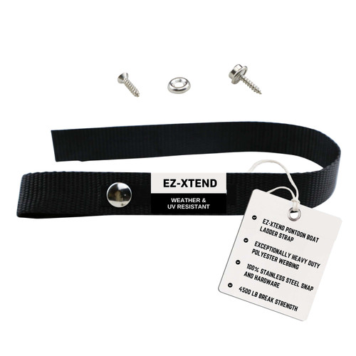 EZ-Xtend Boat Ladder Strap for Pontoon Ladder Strap or Door Strap - Stainless Steel Snap and All Stainless Steel Screw Stud Included