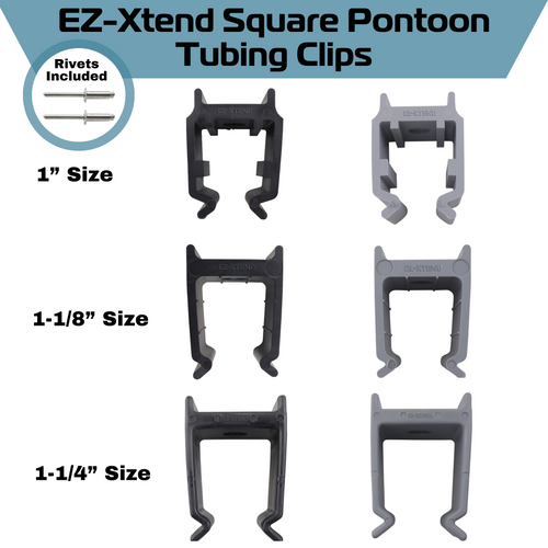 EZ-Xtend Square Pontoon Tubing Clips - Choices