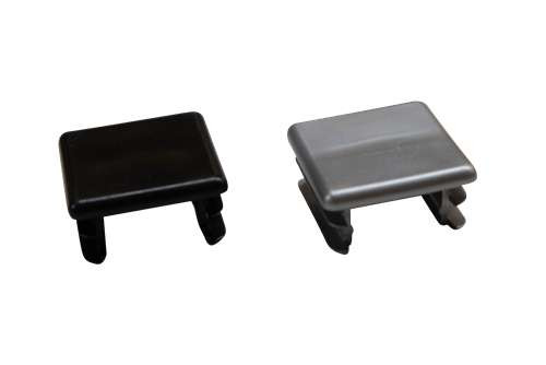 Square Pontoon Tube Plug Plastic Caps - Black or Silver 1-1/4"