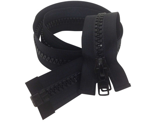 Lenzip #10 Separating Zipper - Double Locking - Metal or Plastic Slider - Black or White