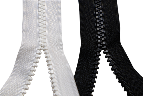 Zipper Chain Vislon #10 - Black or White - sold per yard