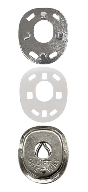 EZ-Xtend One Way Lift® Fasteners Socket & Clinch Backing Plate with Flex Washer - Nickel Plated Brass