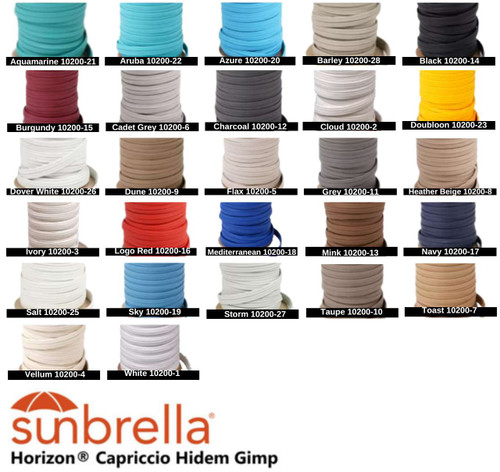 Sunbrella® HORIZON CAPRICCIO 3/4" Hidem Gimp 25 Yard Roll