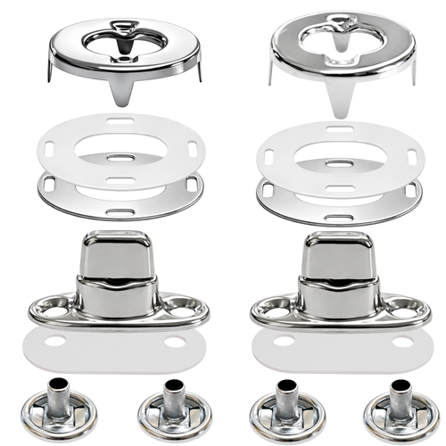 EZ-Xtend Twist-Lock Fastener 2-Hole Screw Studs - Short with Caps