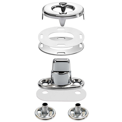 EZ-Xtend Twist-Lock Fastener 2-Hole Screw Studs - Long with Caps