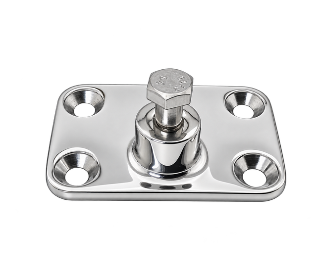 Bimini Side Deck Plate (4 Hole) - Stainless Steel