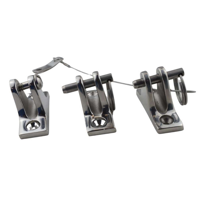 Bimini Deck Hinge - Angled - Stainless Steel