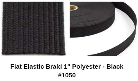 Flat Elastic Braid 1050 1" Polyester - Sold By The Yard