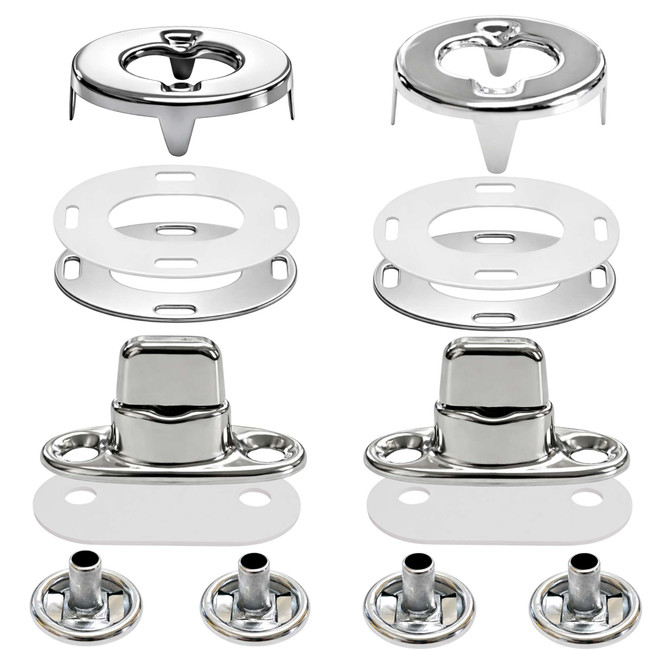 EZ-Xtend Twist-Lock Fastener 2-Hole Screw Studs - Short with Caps