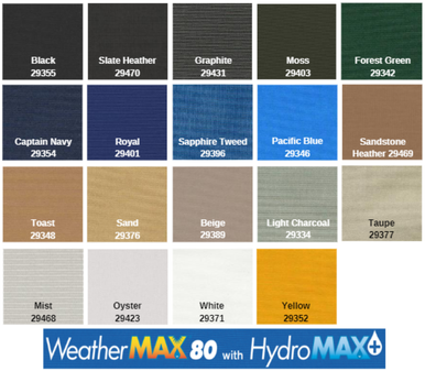 WeatherMAX 80 Outdoor Canvas Black Fabric By The Yard, Medium/Heavyweight  Canvas, Outdoor Fabric, Home Decor Fabric