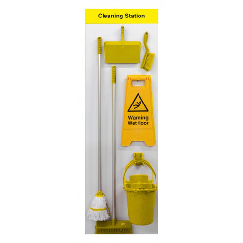 Large Cleaning Station Coloured Shadow Board