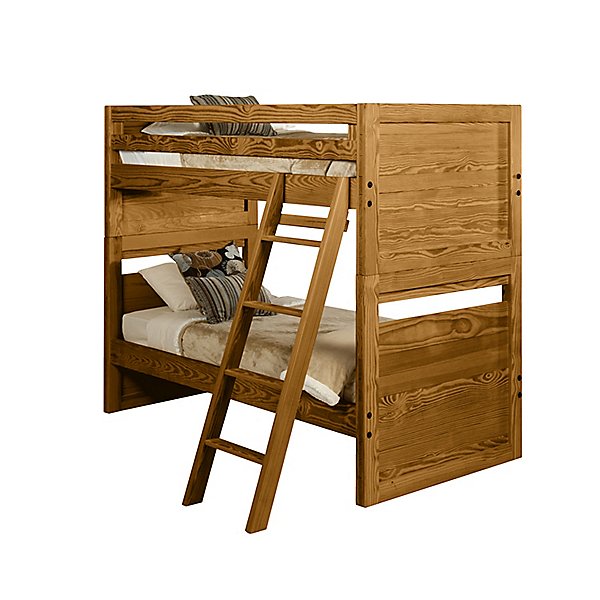 pine bunk bed with desk