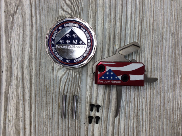 limited-edition item, the drop-in trigger group includes a commemorative challenge coin. It also includes free tools and anti-walk pins for fast and easy trigger installation.