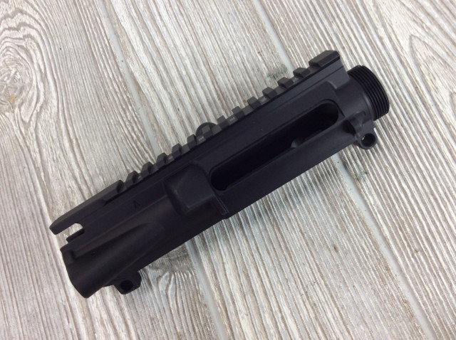 Forged from 7075-T6 aluminum, this stripped upper is precision machined to mil- spec M16/M4 specifications and features M4 feedramps.
