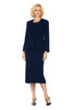 S0722 3Pc Skirt Suit - Dark Navy