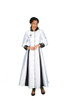 Diana 8521 Women Clergy Robe - White/Black