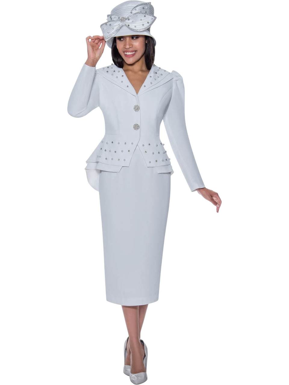 Elegance Fashions | GMI G9522 Women 2Pc Church Suit - White