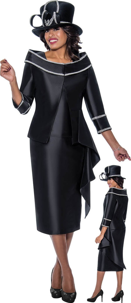 G9683 3Pc Skirt Suit - Black Size 26W