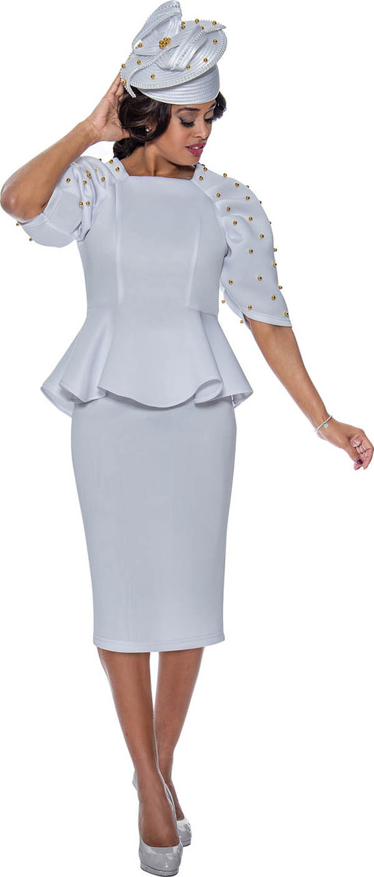 Women's plus size on sale white skirt suits