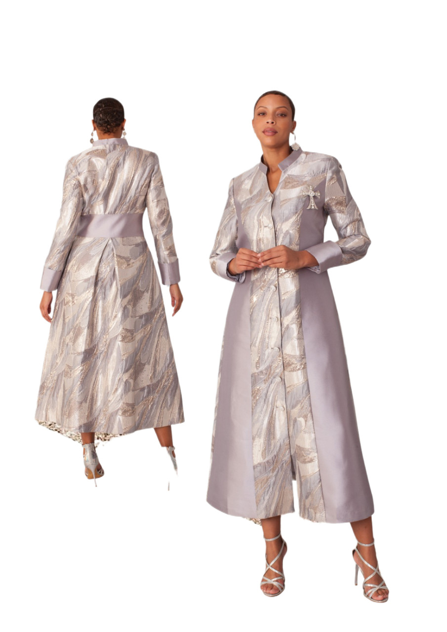 Tally Taylor Designer Women Church Robe 4821 Grey - Elegant Church Robes  Women